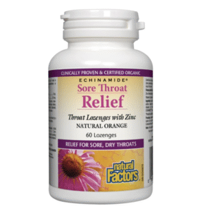 Natural Factors Sore Throat Relief, Natural Orange ECHINAMIDE® 60 loz