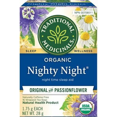 Traditional Medicinals Organic Fair Trade Certified Nighty Night Herbal Tea 16 Count (Pack of 4)