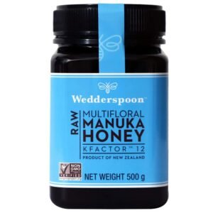 Wedderspoon Raw Premium Manuka Honey, KFactor 12, 17.6 Oz (500g), Unpasteurized, Genuine New Zealand Honey, Non-GMO Superfood, Traceable from Our Hives to Your Home