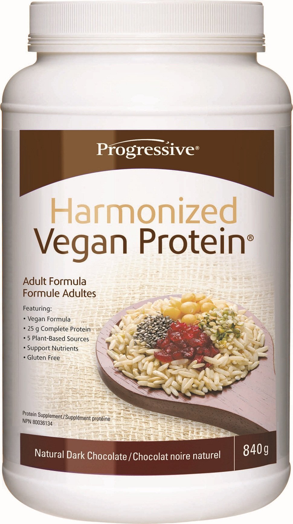 Progressive Harmonized Vegan Protein Natural Dark Chocolate, 840 g Y