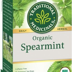 Traditional Medicinals Organic Spearmint Herbal Tea, Healthy & Refreshing, (Pack of 1) - 16 Tea Bags