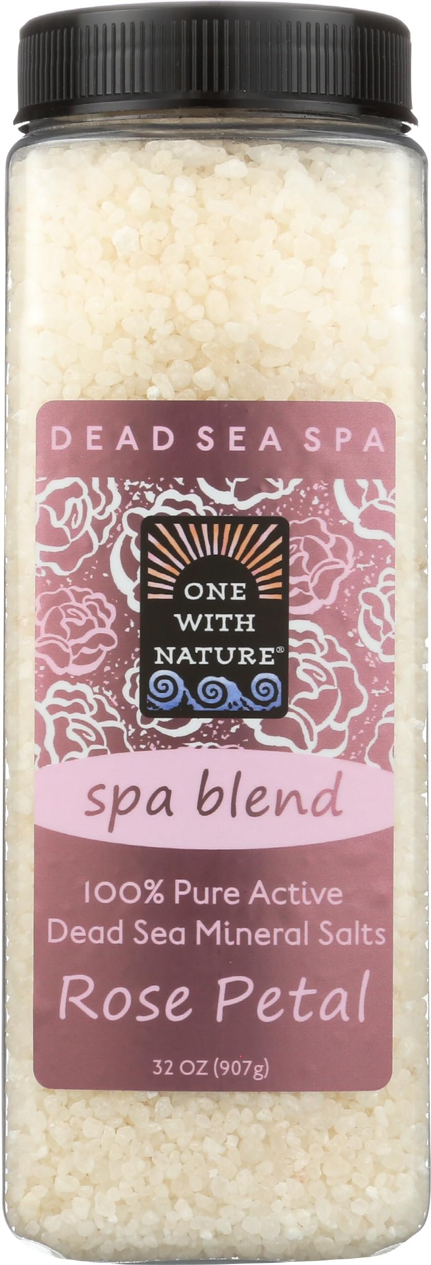 One With Nature Rose Petal Scent Bath Salts, 32 Ounces (Pack Of 6)